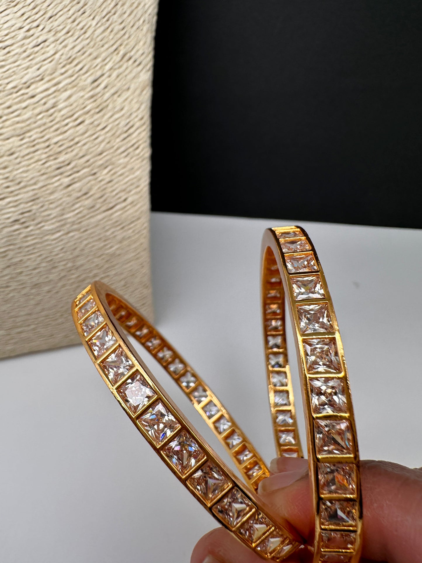 Clear Stones Elegant Bangles