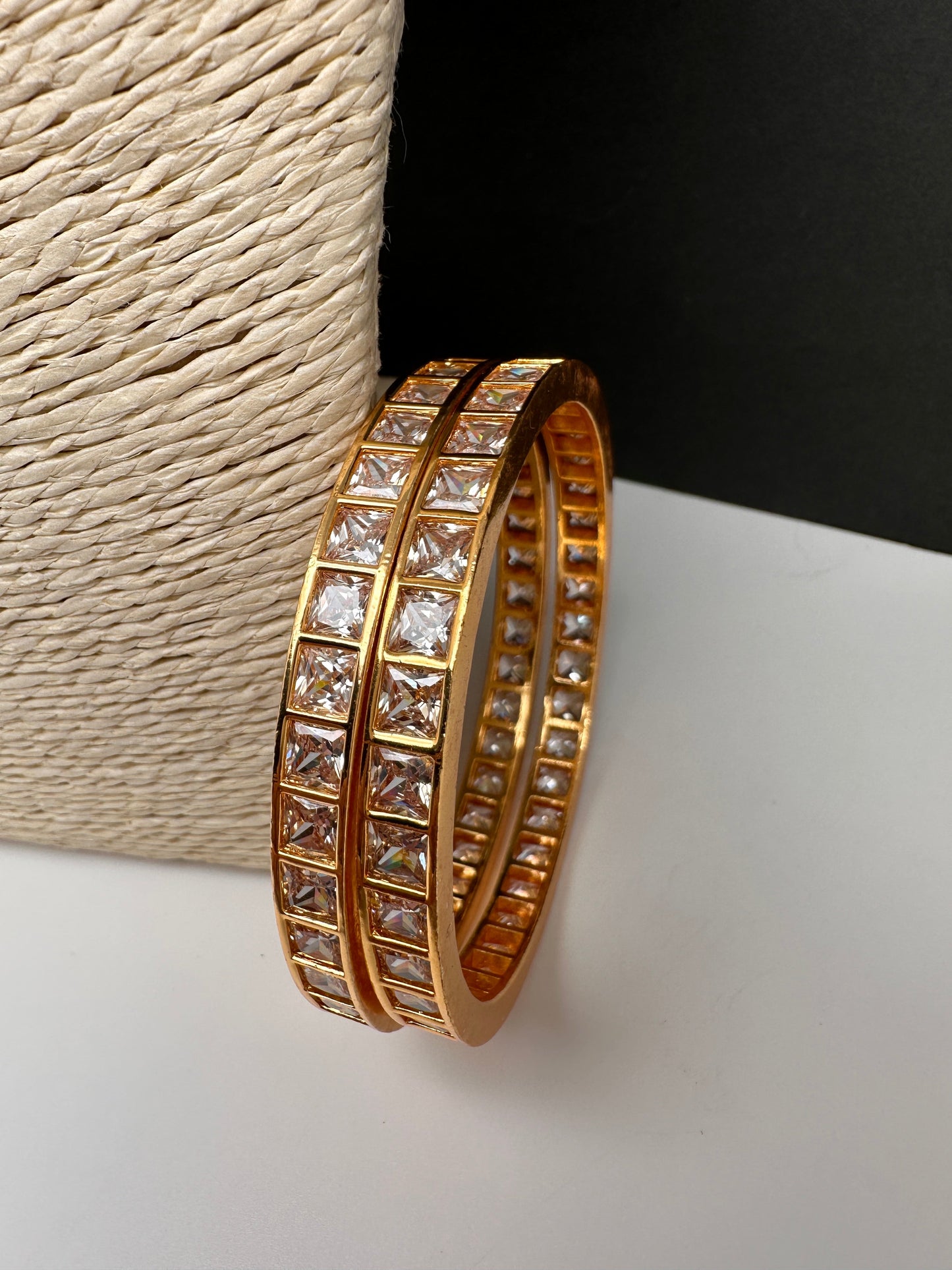 Clear Stones Elegant Bangles