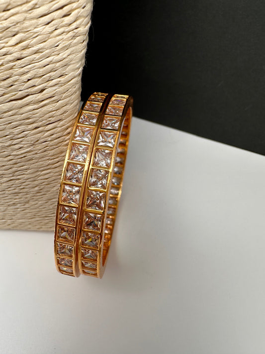 Clear Stones Elegant Bangles