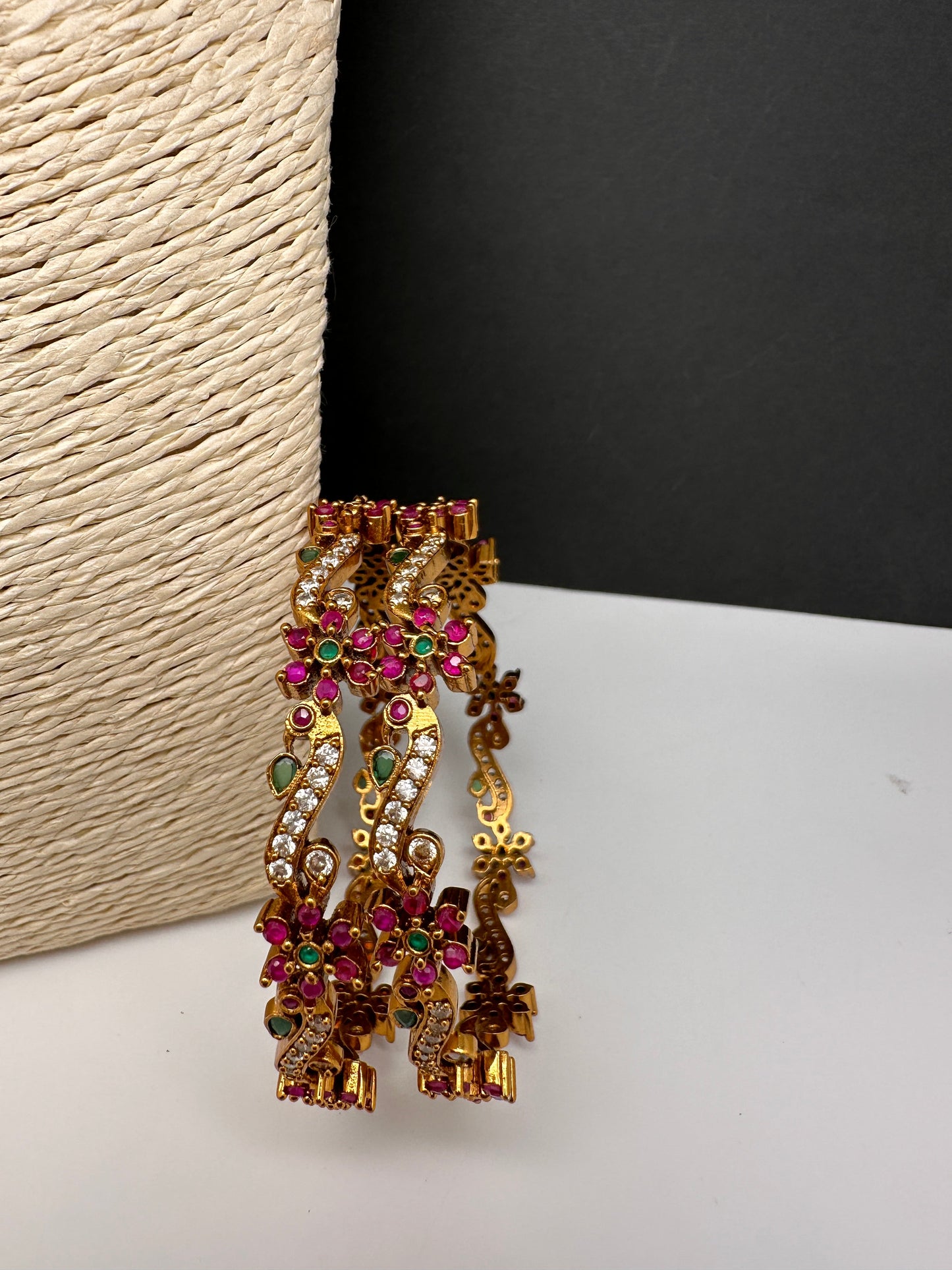 Matte Red Sleek Kempu Traditional Bangles