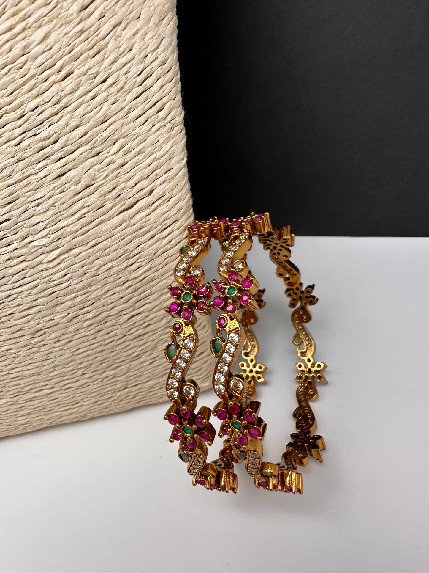 Matte Red Sleek Kempu Traditional Bangles
