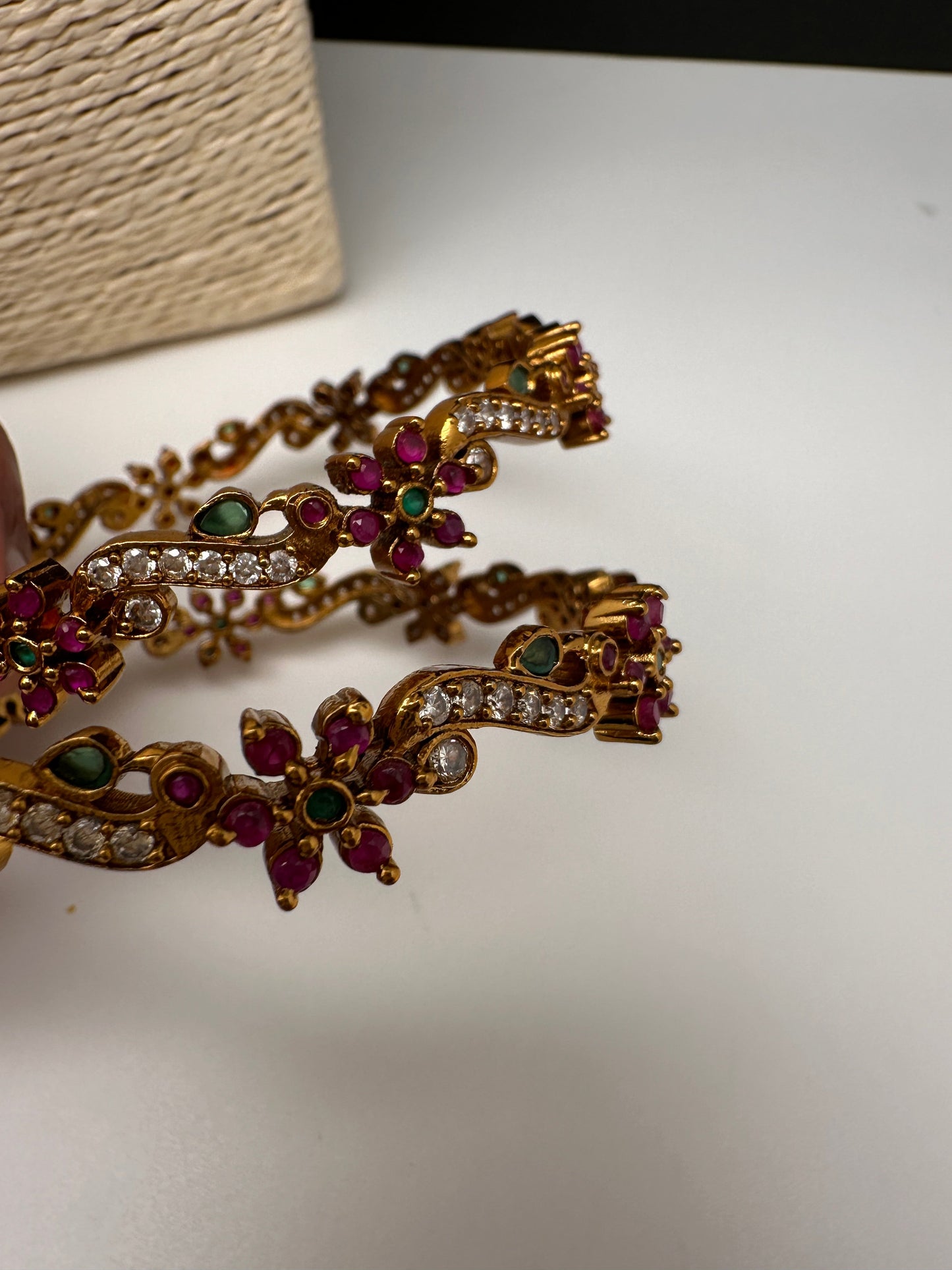 Matte Red Sleek Kempu Traditional Bangles