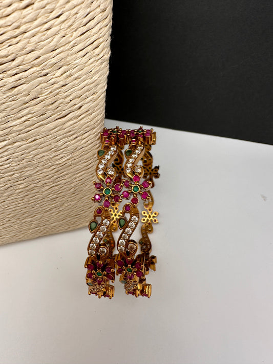 Matte Red Sleek Kempu Traditional Bangles