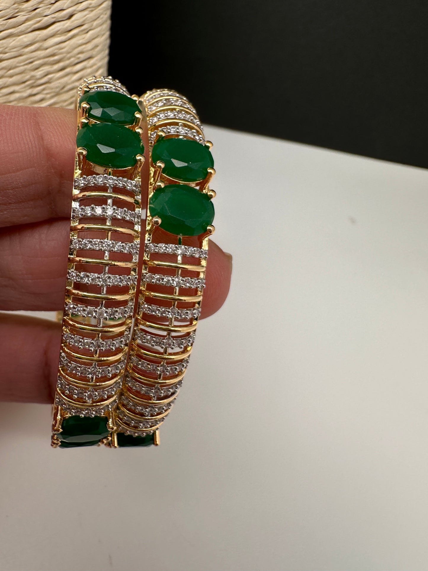 Emerald CZ Bangles