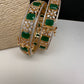 Emerald Green AD Openable Kada Bangles