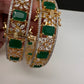Emerald Green AD Openable Kada Bangles