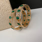 Emerald Green AD Openable Kada Bangles