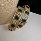 Emerald Green AD Openable Kada Bangles