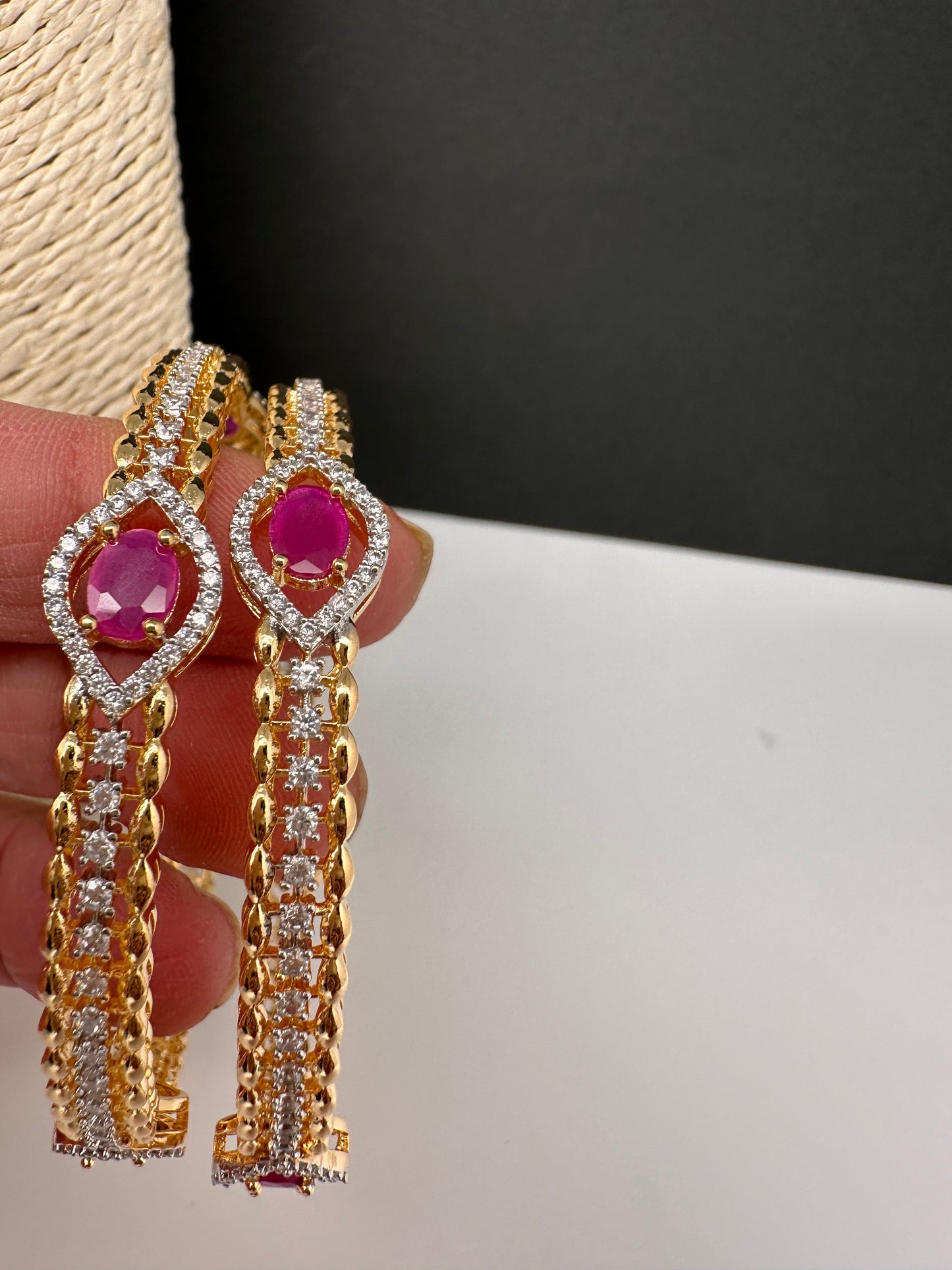 Ruby CZ Bangles
