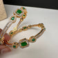 Emerald Green Sleek CZ Bangles