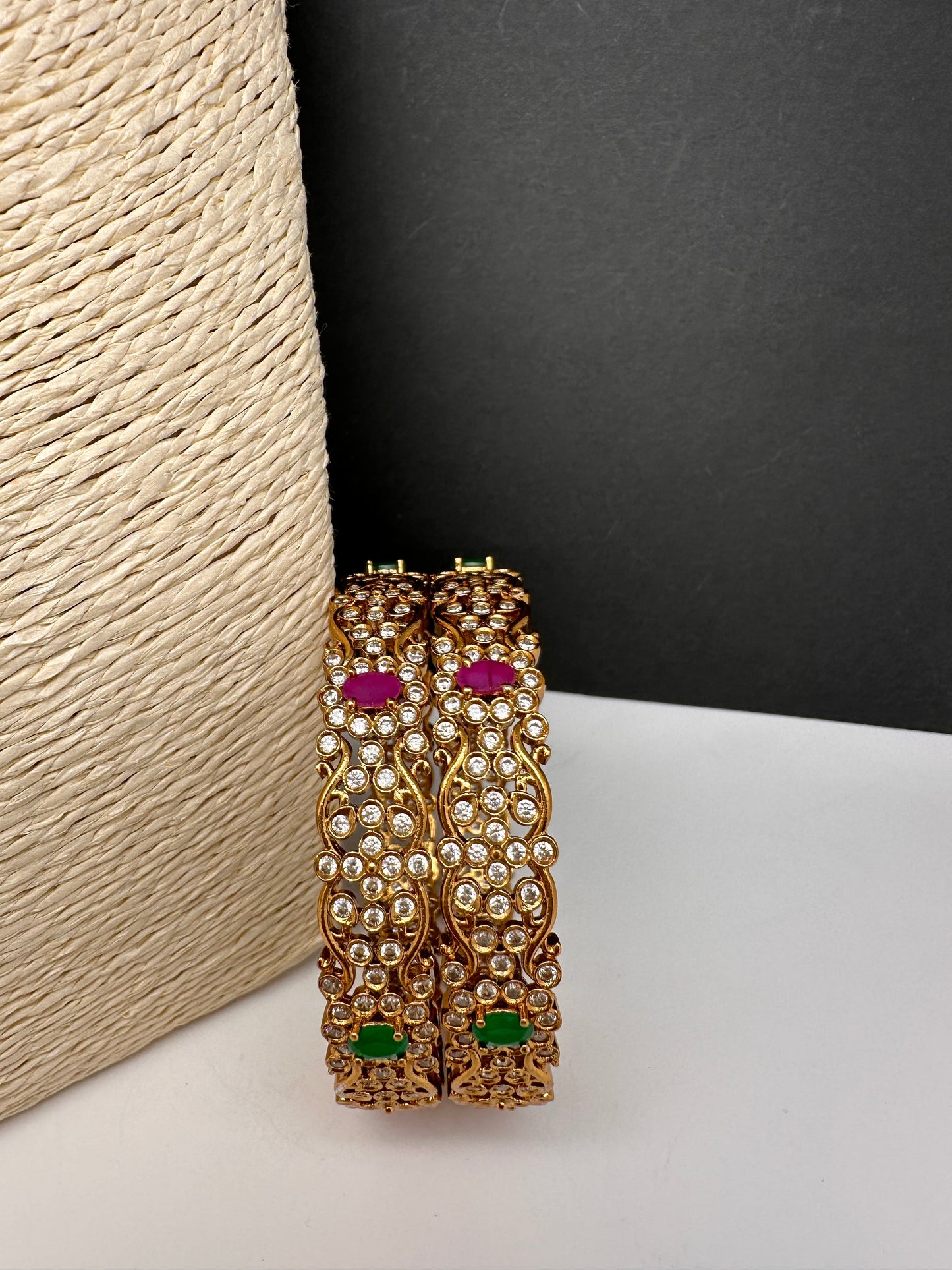 Matte CZ Multi Stone Bangles