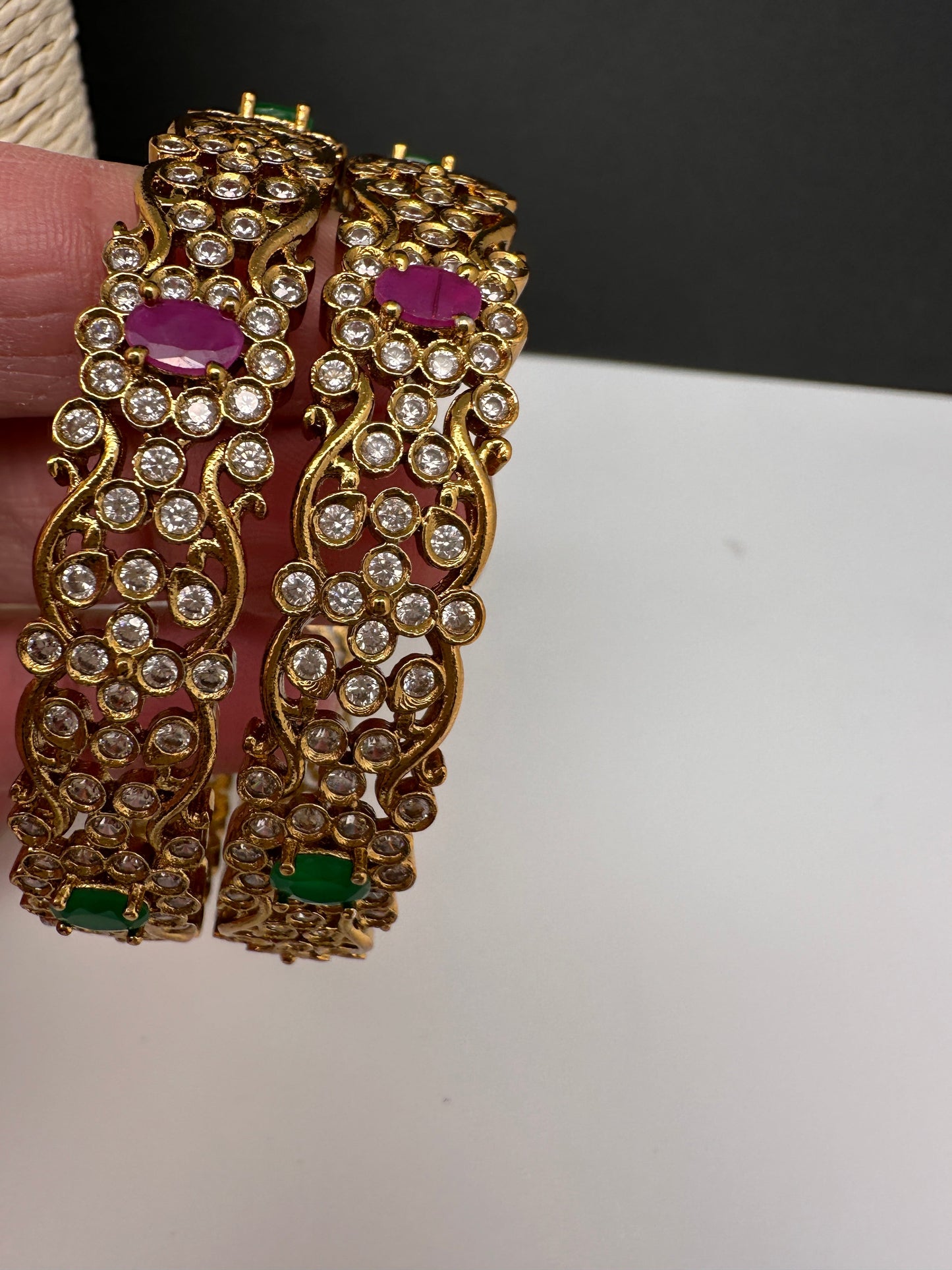 Matte CZ Multi Stone Bangles