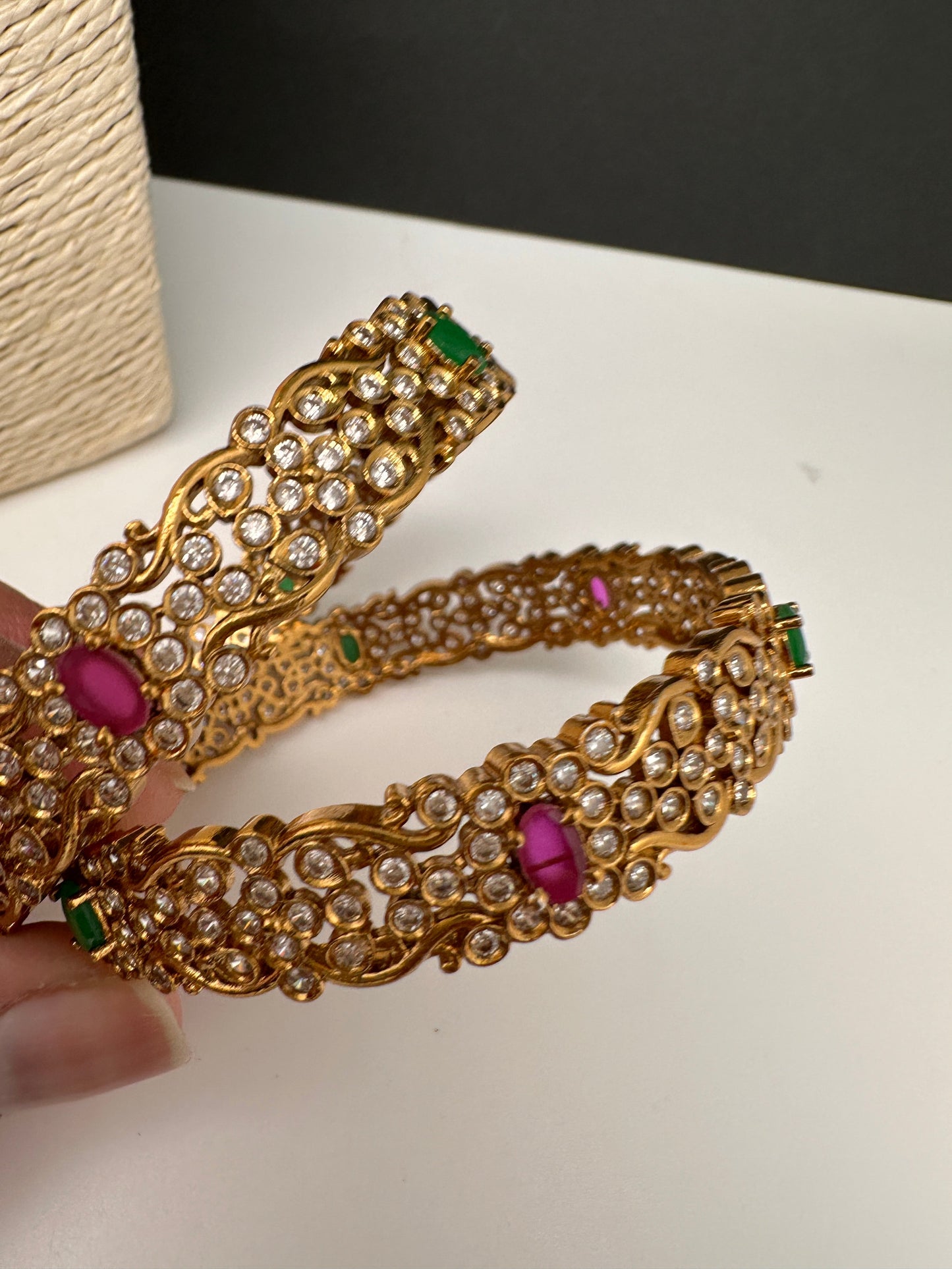 Matte CZ Multi Stone Bangles