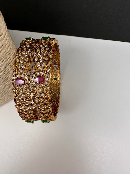 Matte CZ Multi Stone Bangles