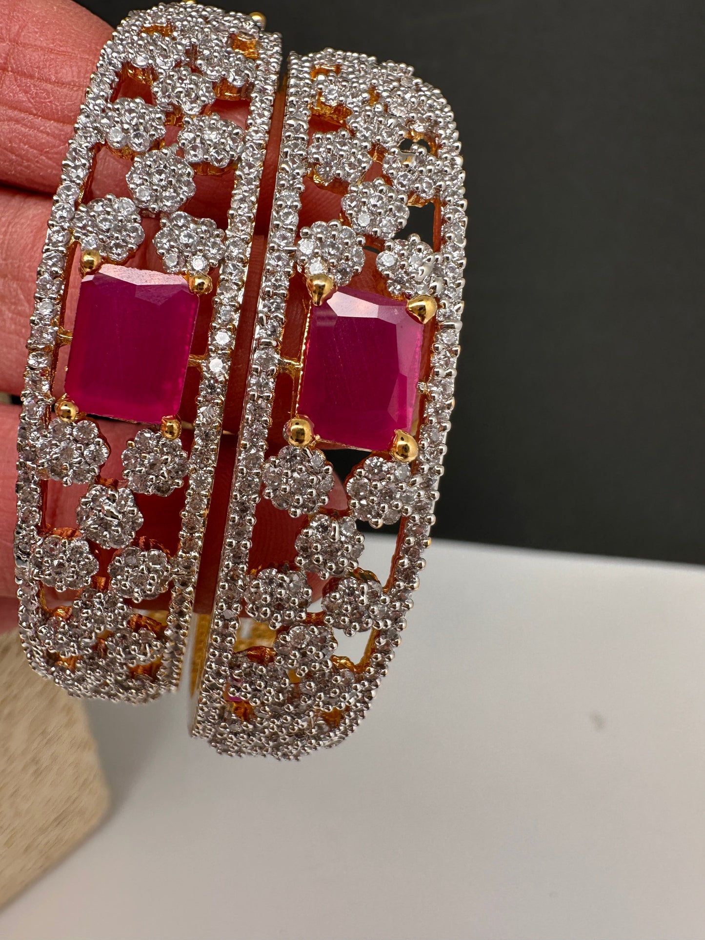 Ruby CZ Bangles
