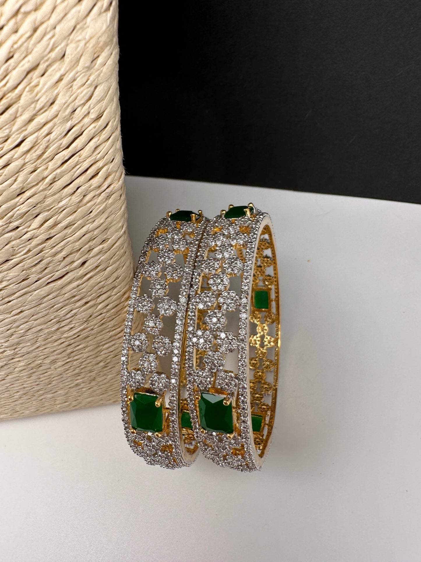 Emerald Green CZ Bangles