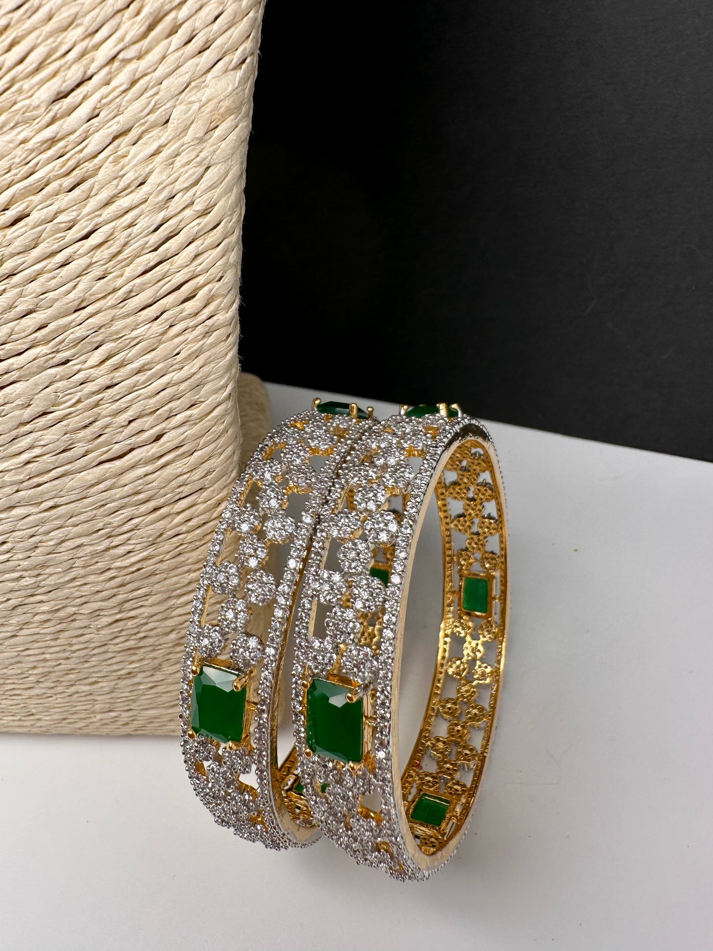 Emerald Green CZ Bangles