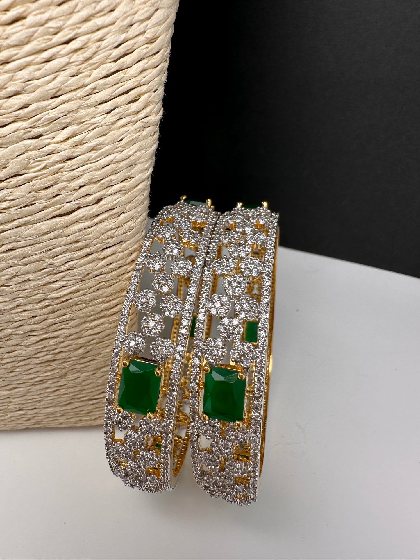 Emerald Green CZ Bangles