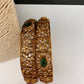 Matte Multi Red Green CZ Bangles