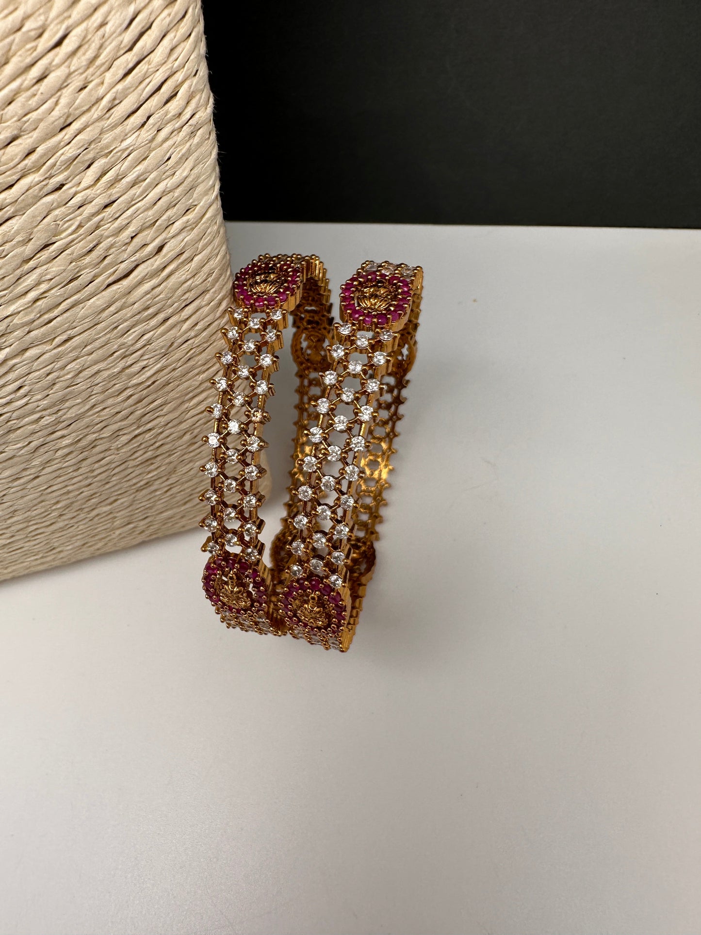 Matte CZ Goddess Lakshmi Bangles
