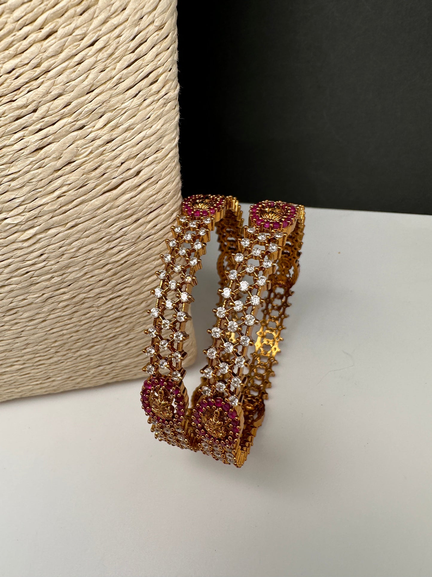 Matte CZ Goddess Lakshmi Bangles
