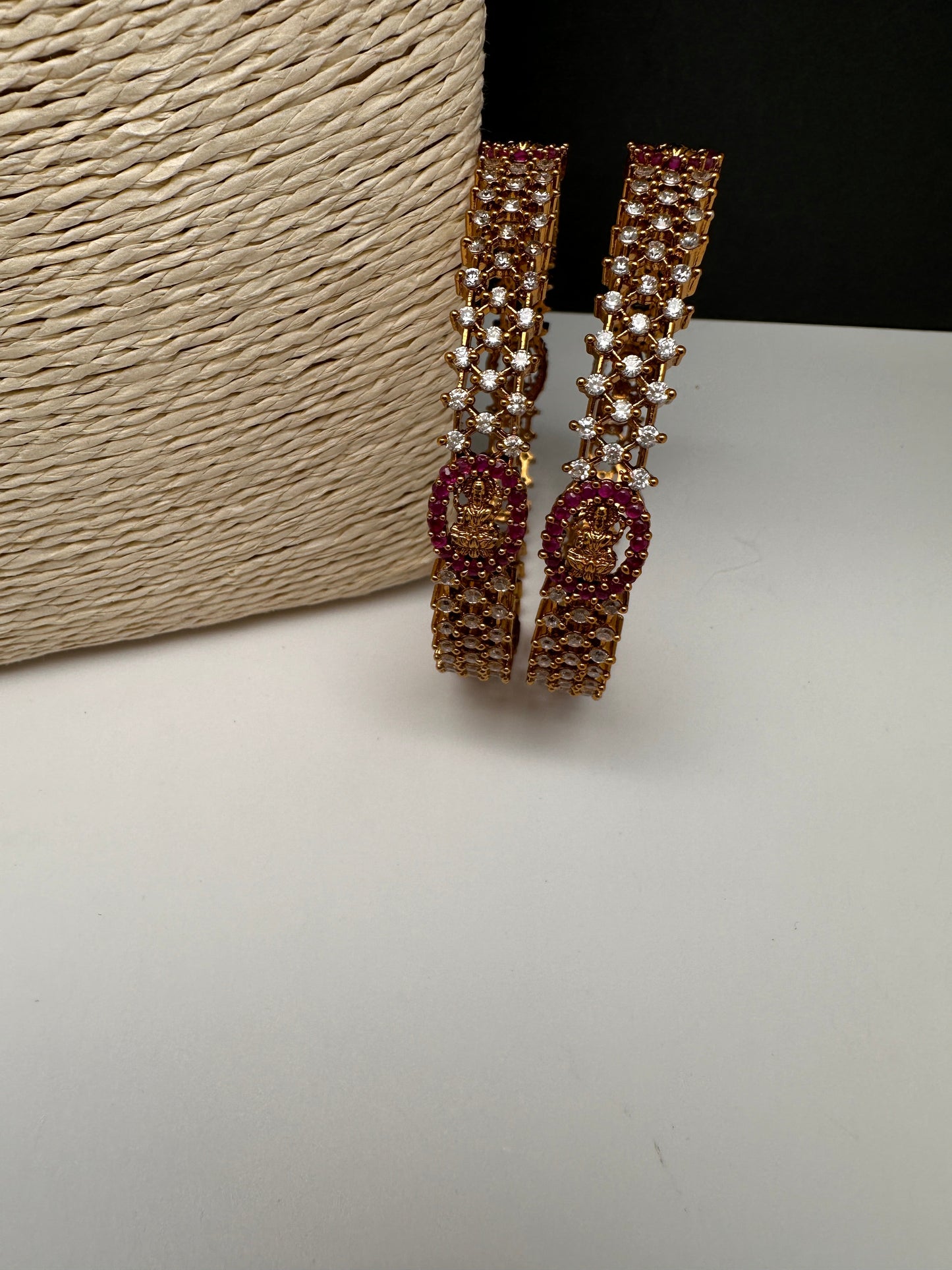 Matte CZ Goddess Lakshmi Bangles