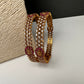 Matte CZ Goddess Lakshmi Bangles