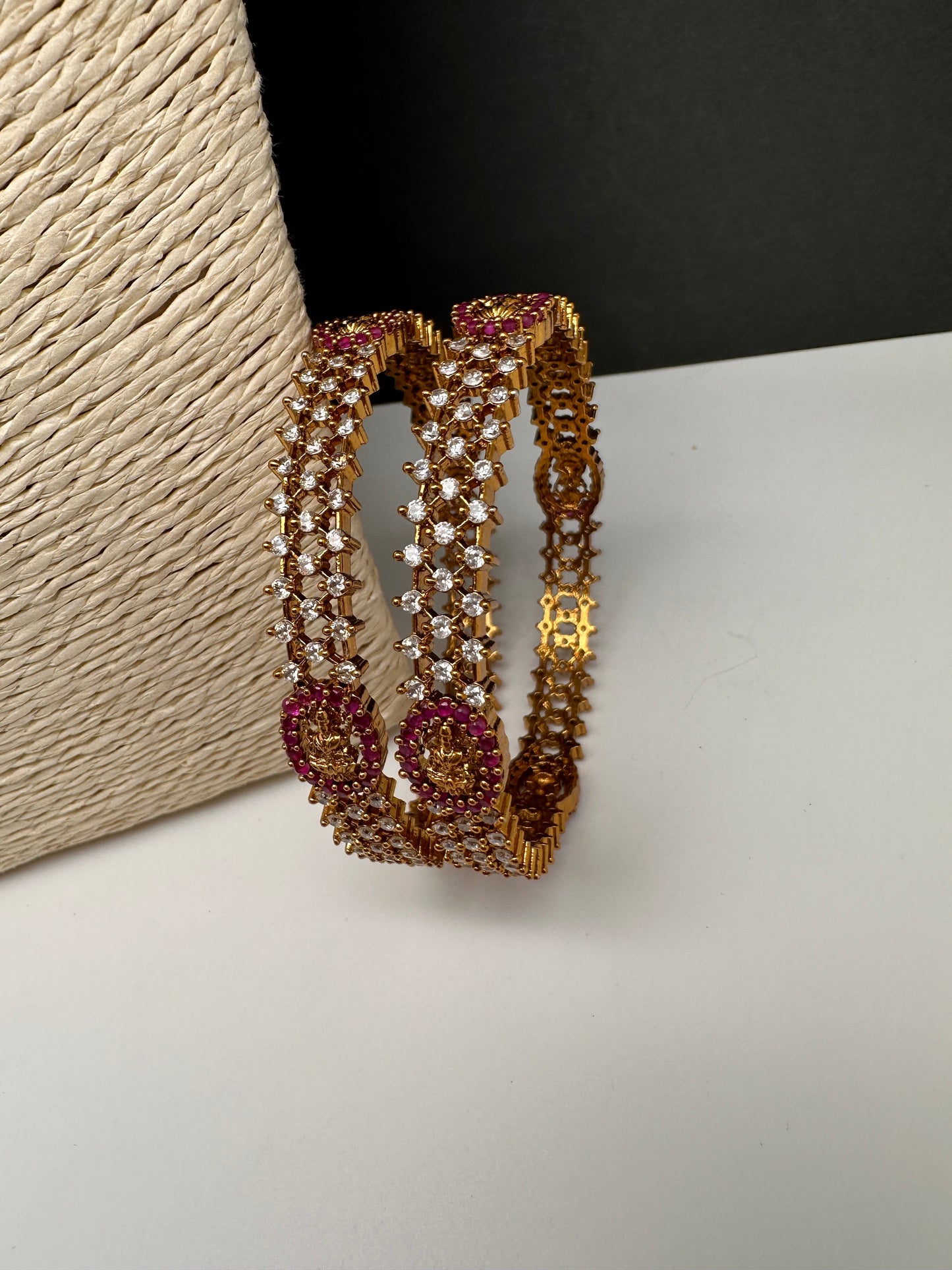 Matte CZ Goddess Lakshmi Bangles