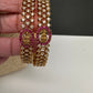 Matte CZ Goddess Lakshmi Bangles