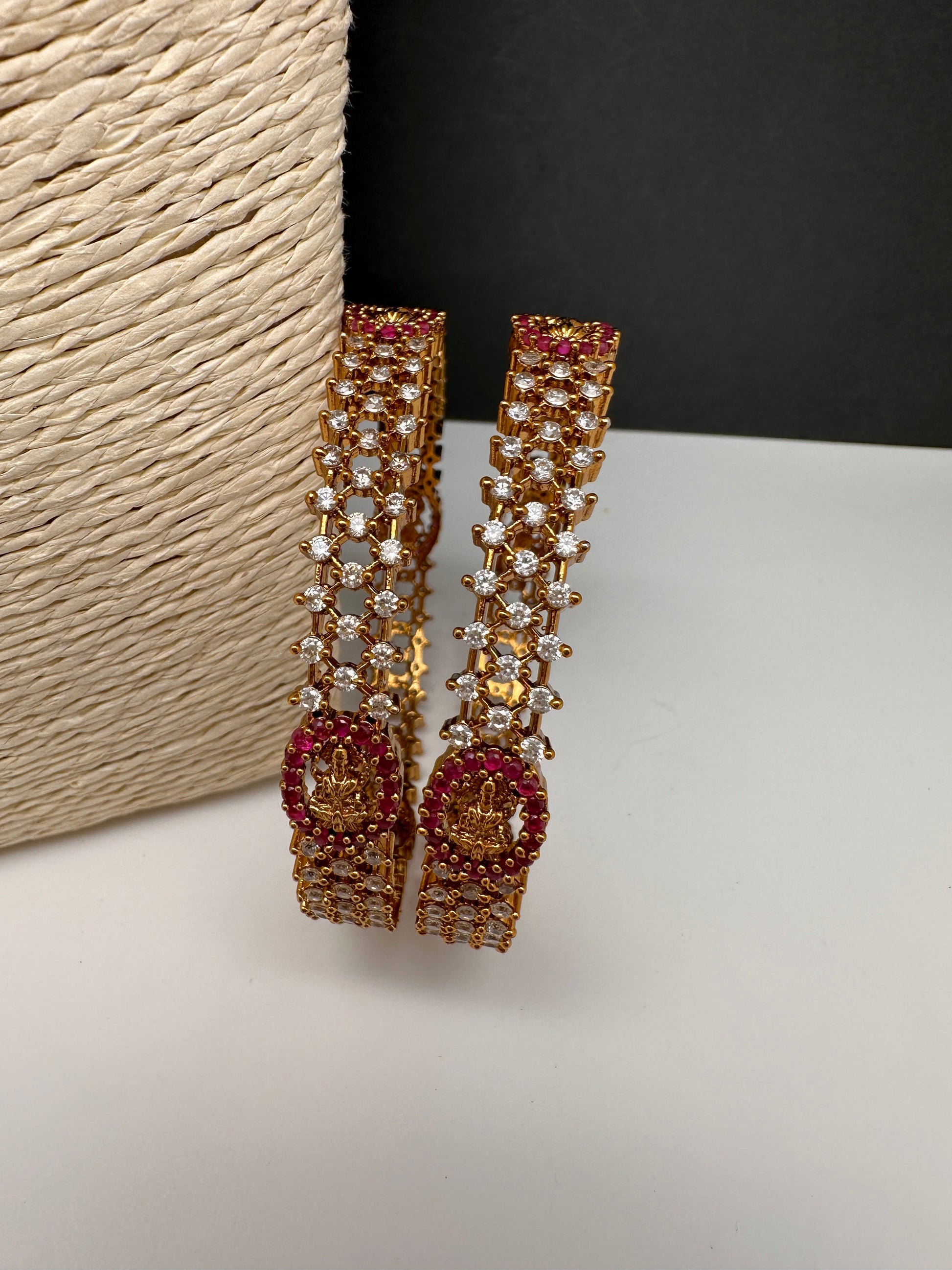 Matte CZ Goddess Lakshmi Bangles