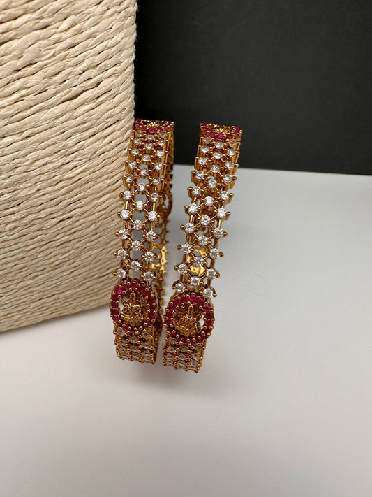 Matte CZ Goddess Lakshmi Bangles