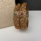 Matte Multi Red Green CZ Bangles
