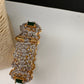 Green CZ Openable Single Kada Bangle