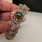 Green CZ Openable Single Kada Bangle