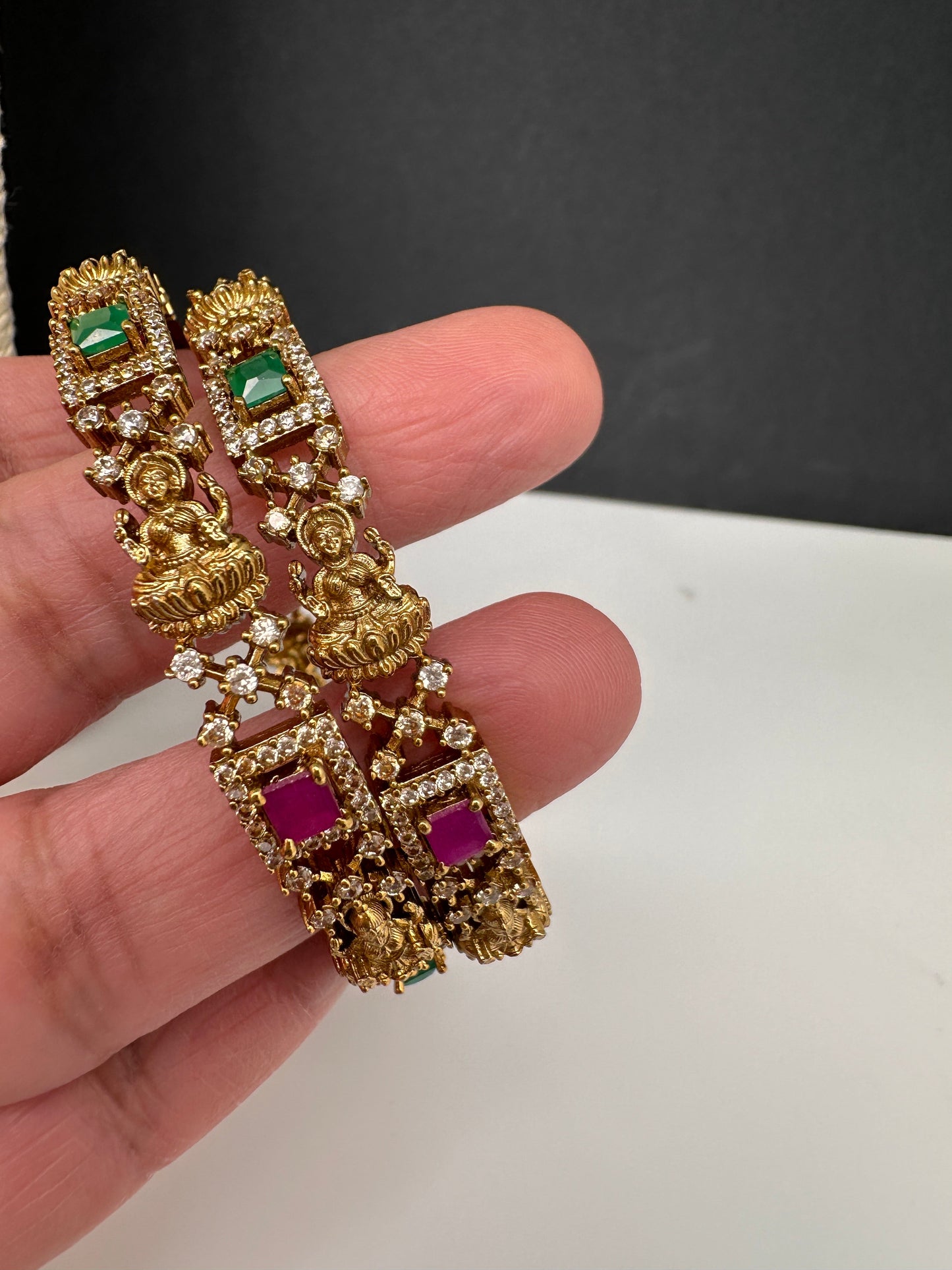 Matte Goddess Lakhmi Multi Color  Bangles
