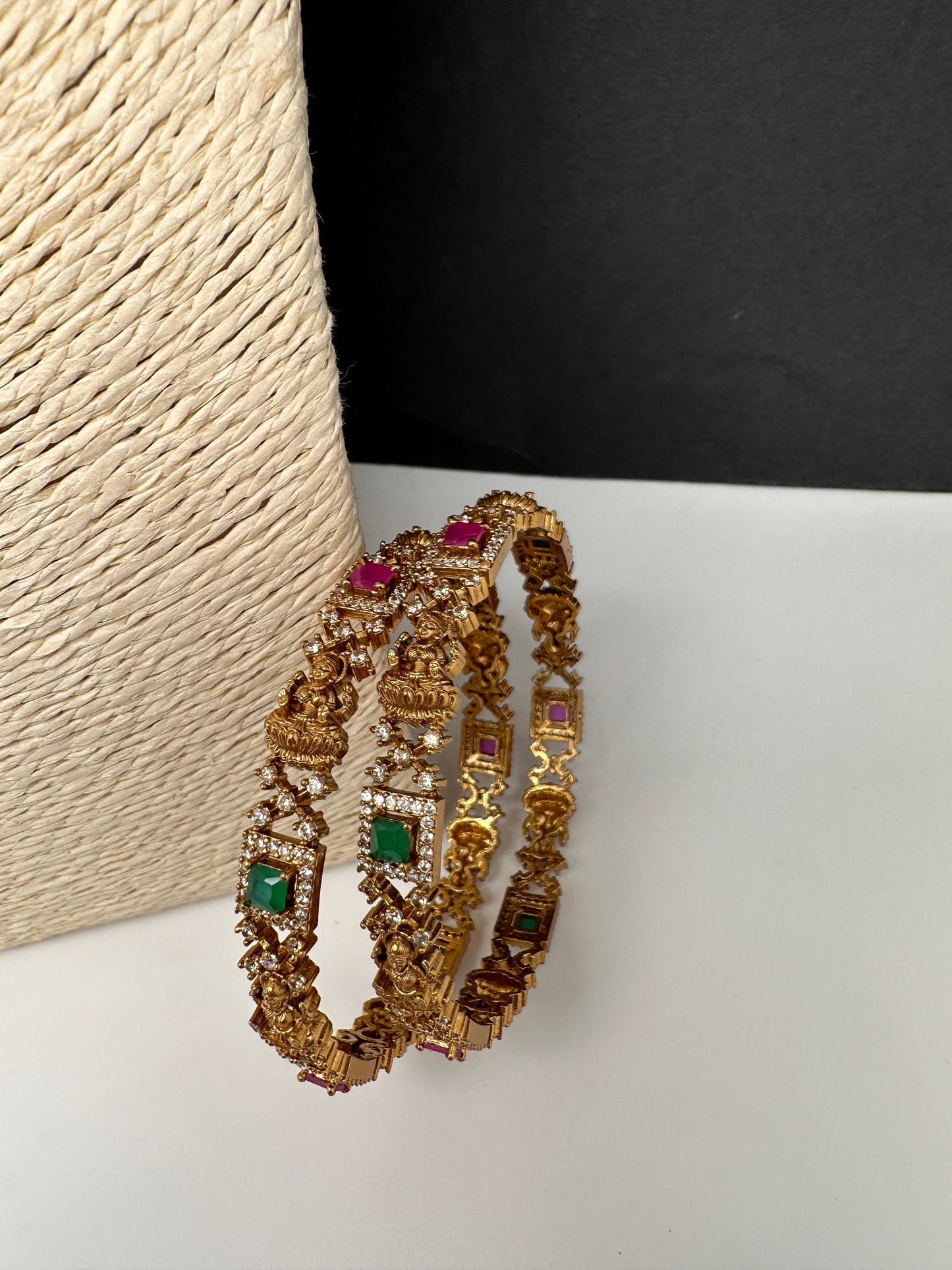 Matte Goddess Lakhmi Multi Color  Bangles