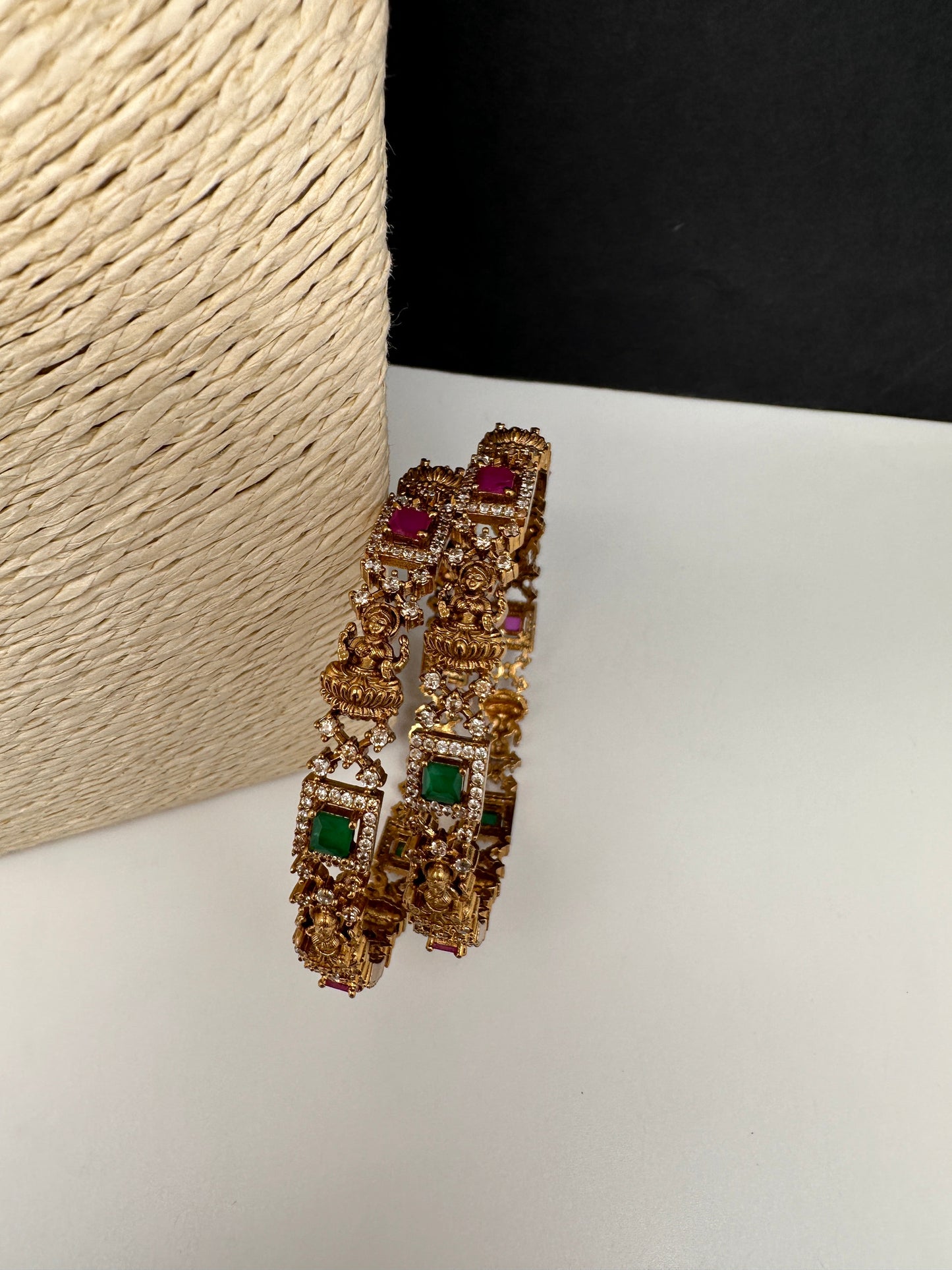 Matte Goddess Lakhmi Multi Color  Bangles