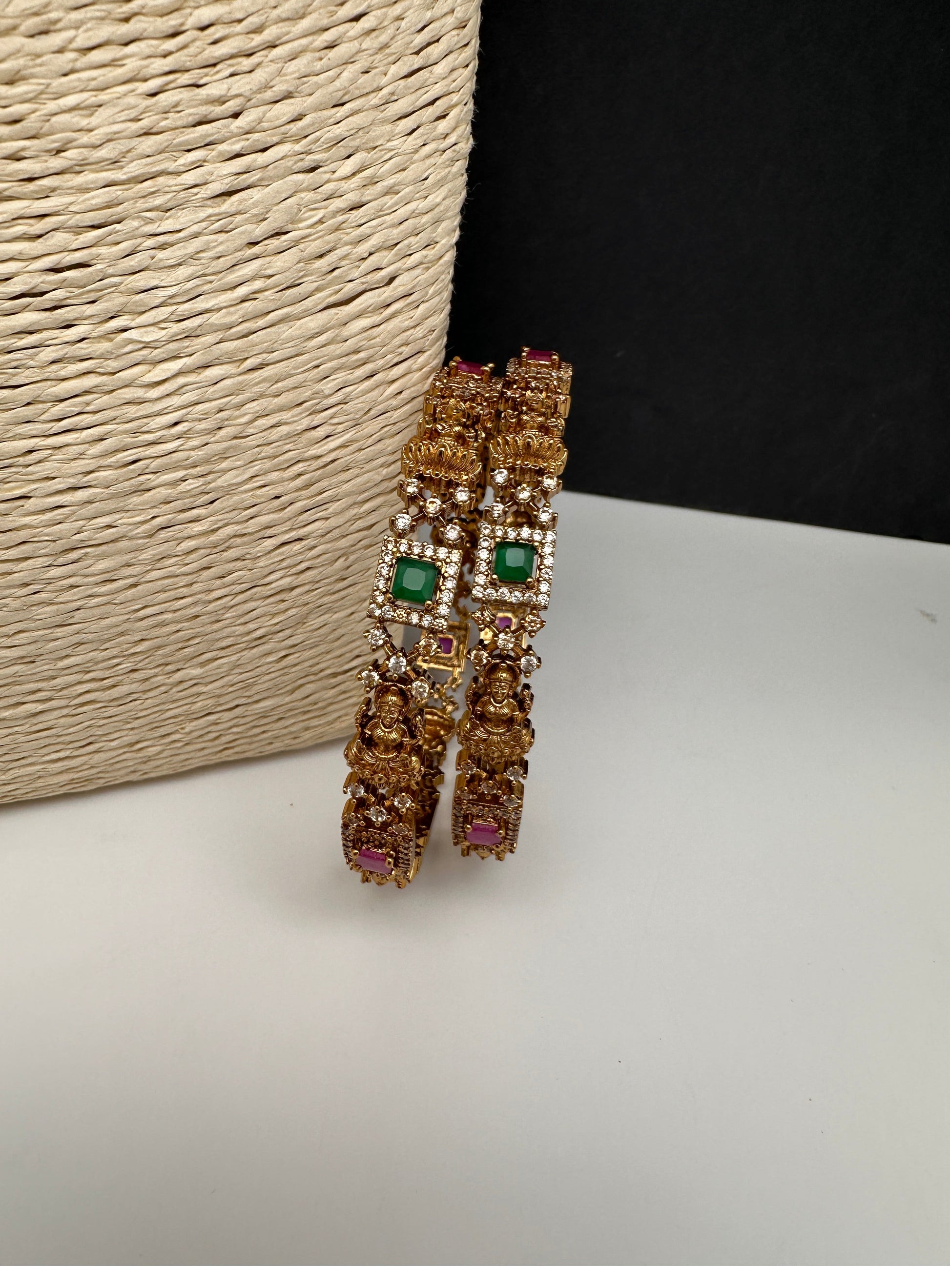 Matte Goddess Lakhmi Multi Color  Bangles