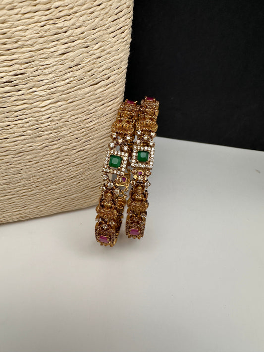 Matte Goddess Lakhmi Multi Color  Bangles