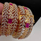 Ruby Pink CZ Openable Single Kada Bangle