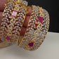 Ruby Pink CZ Openable Single Kada Bangle