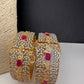 Ruby Pink CZ Openable Single Kada Bangle