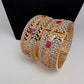 Ruby Pink CZ Openable Single Kada Bangle