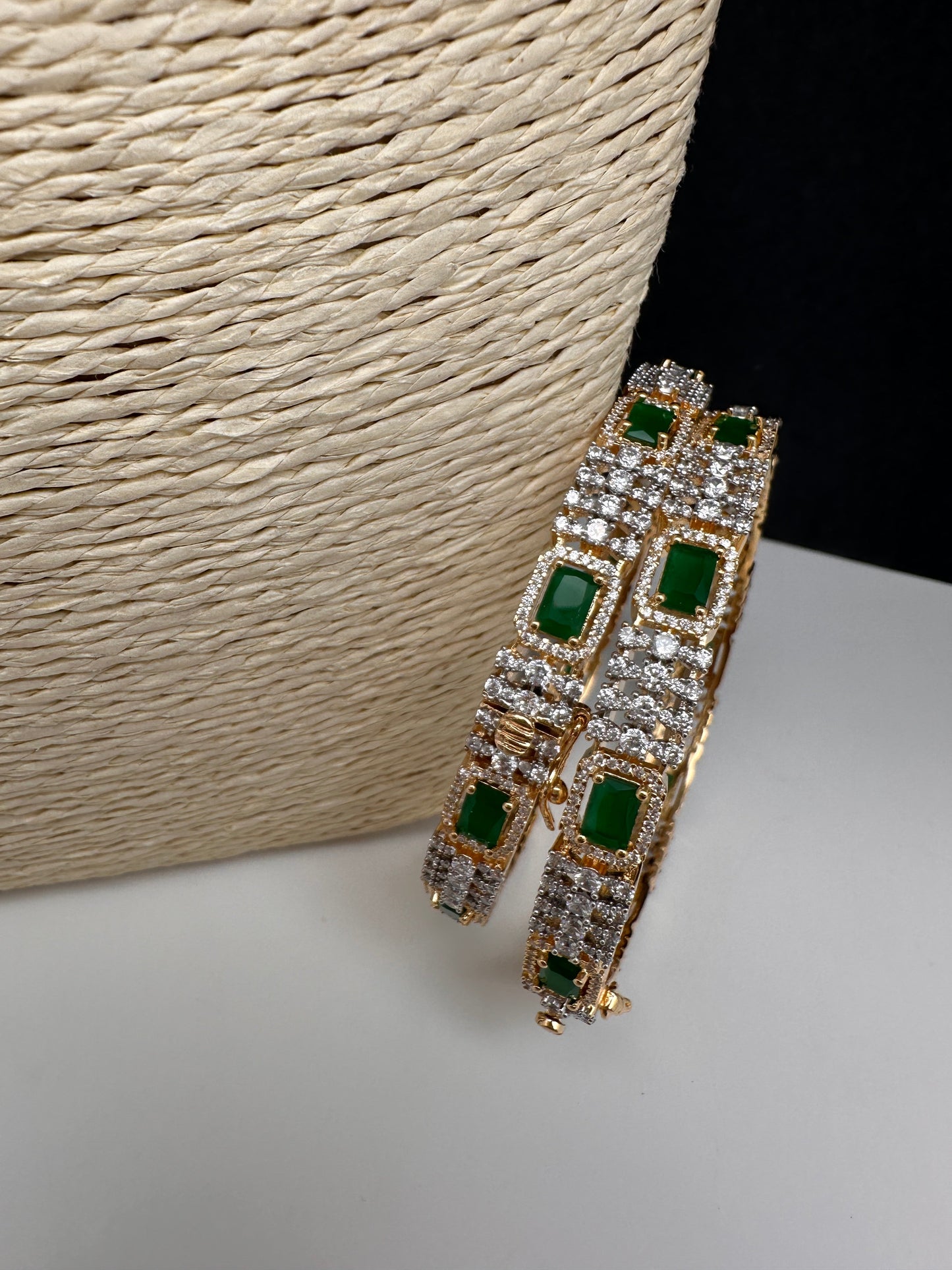 Emerald Green CZ Openable Bangle