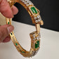 Emerald Green CZ Openable Bangle