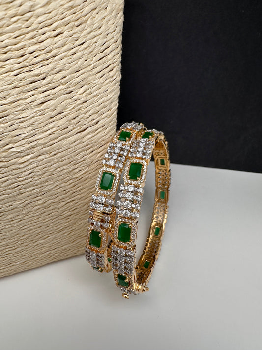 Emerald Green CZ Openable Bangle