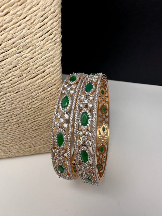 AD Emerald Diamond Finish Bangles
