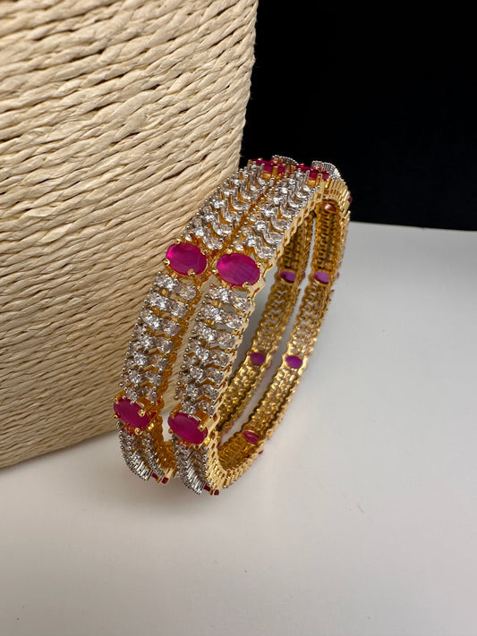 AD Ruby Diamond Bangles