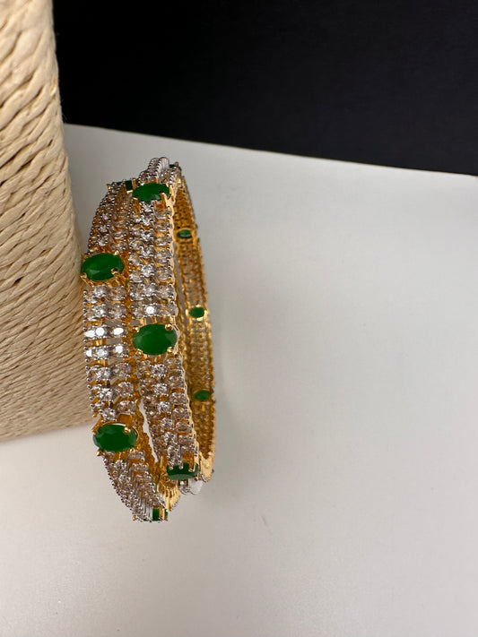 AD Emerald Diamond Bangles