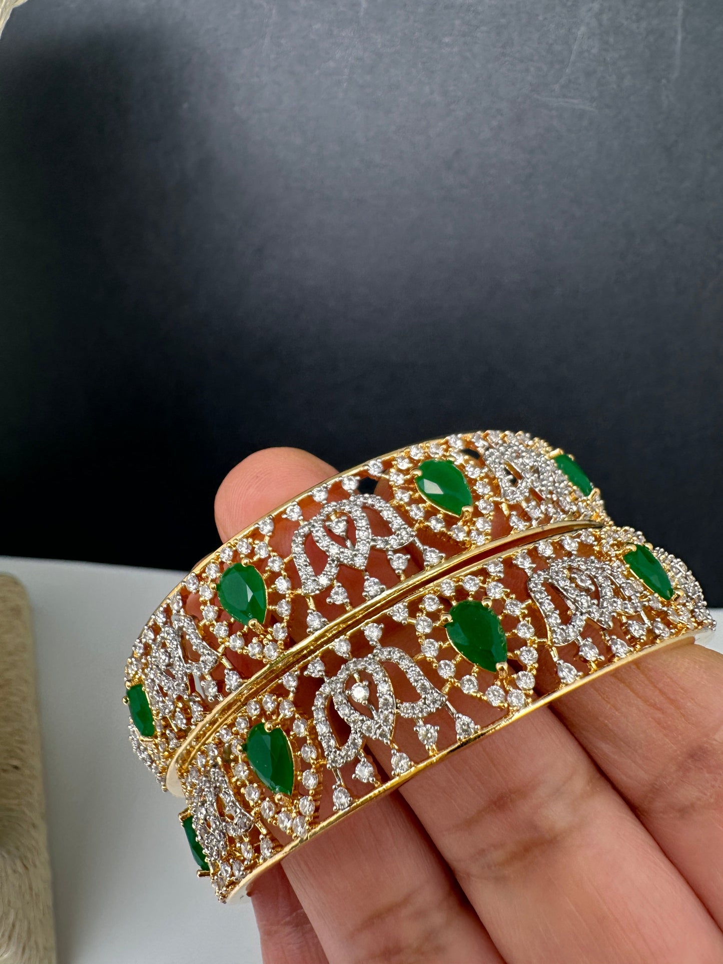 AD Emerald Diamond Bangles